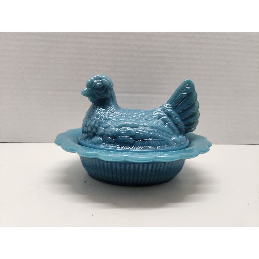 Mosser Georgia Blue Hen On Nest Full Size 6 1/2 Inch